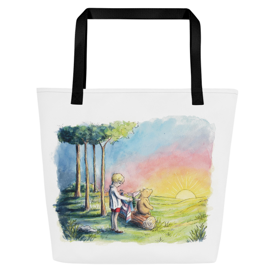 Pooh Sunrise Love -Trans Pride Large Tote Bag