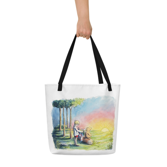 Pooh Sunrise Love -Trans Pride Large Tote Bag