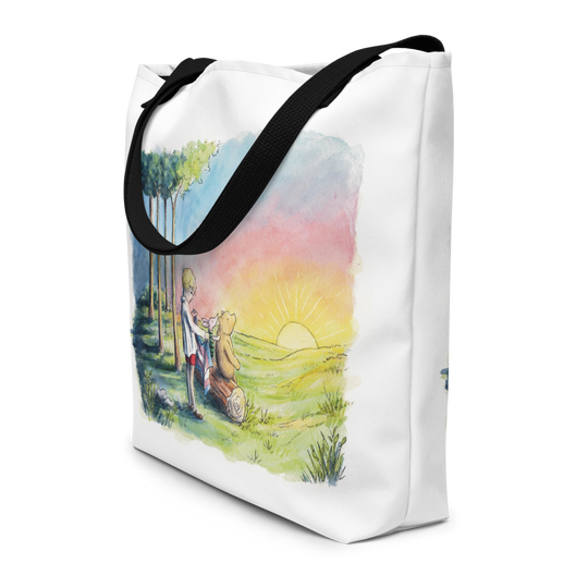 Pooh Sunrise Love -Trans Pride Large Tote Bag
