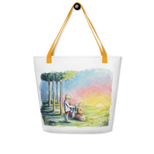 Pooh Sunrise Love -Trans Pride Large Tote Bag