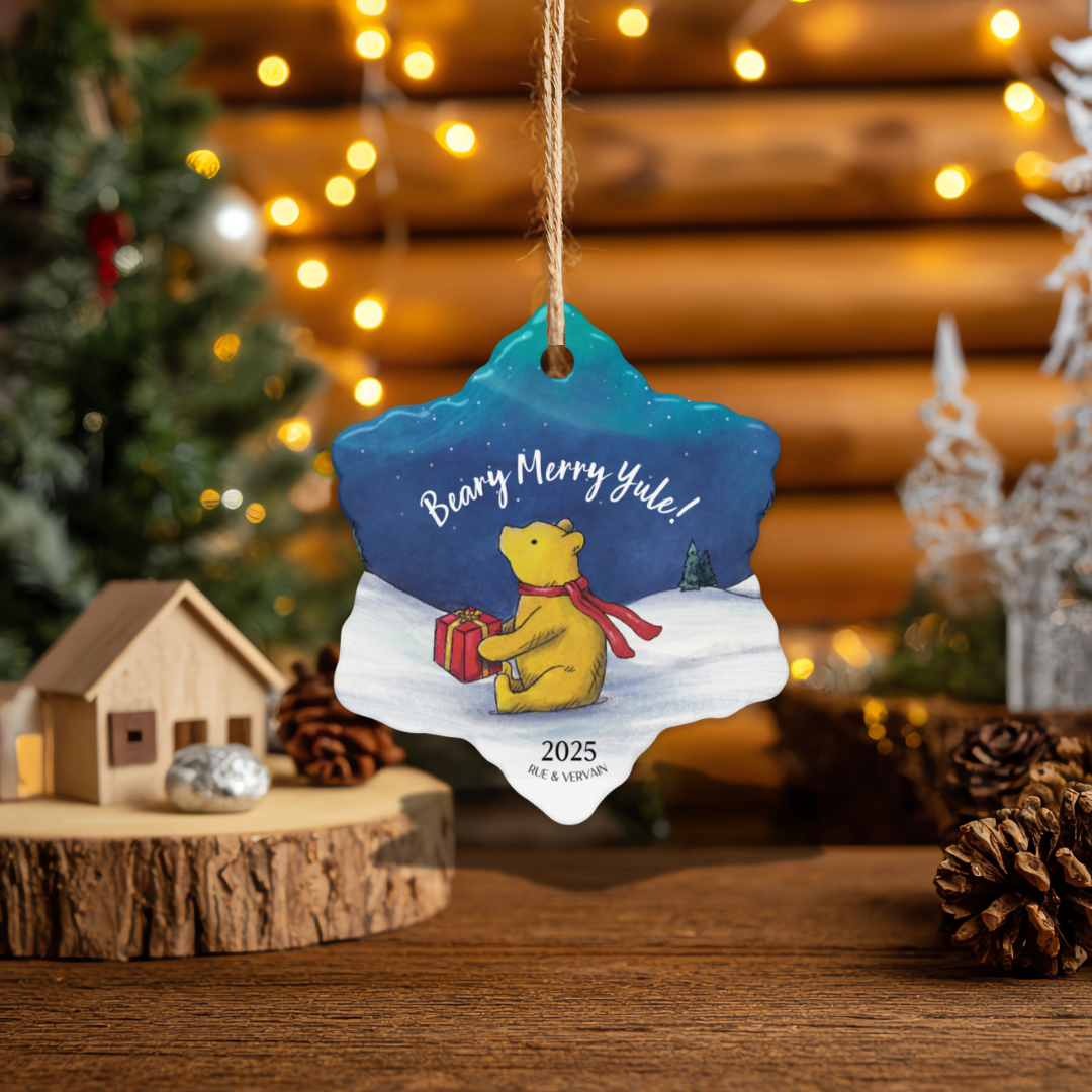 Beary Merry Yule Double-sided ceramic ornaments