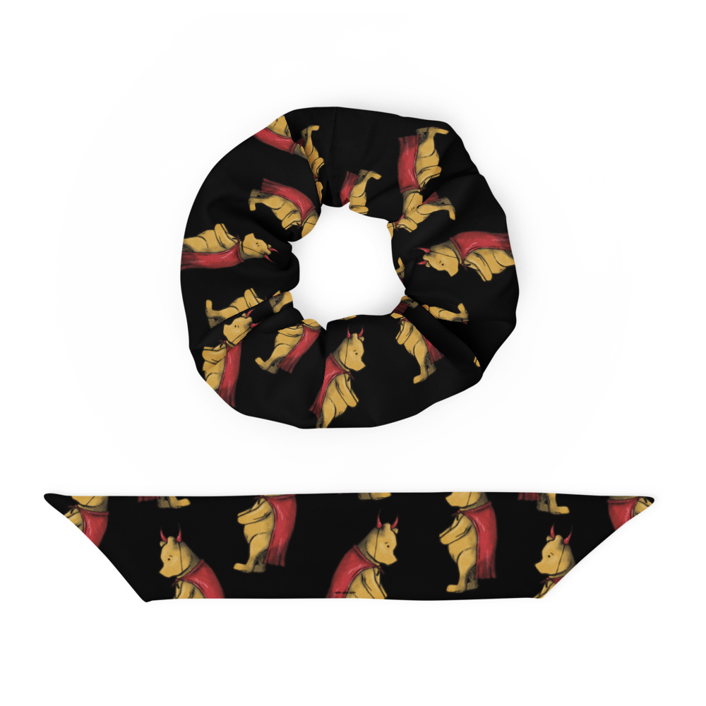 Devilish Pooh Recycled Scrunchie
