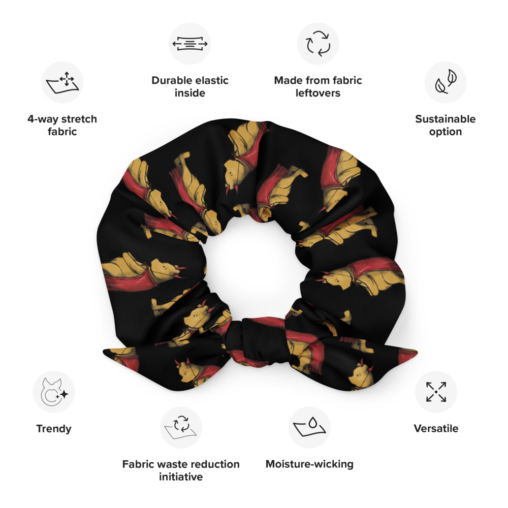 Devilish Pooh Recycled Scrunchie