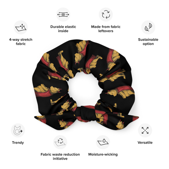 Devilish Pooh Recycled Scrunchie