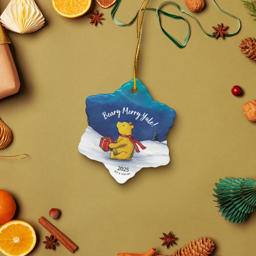 Beary Merry Yule Double-sided ceramic ornaments