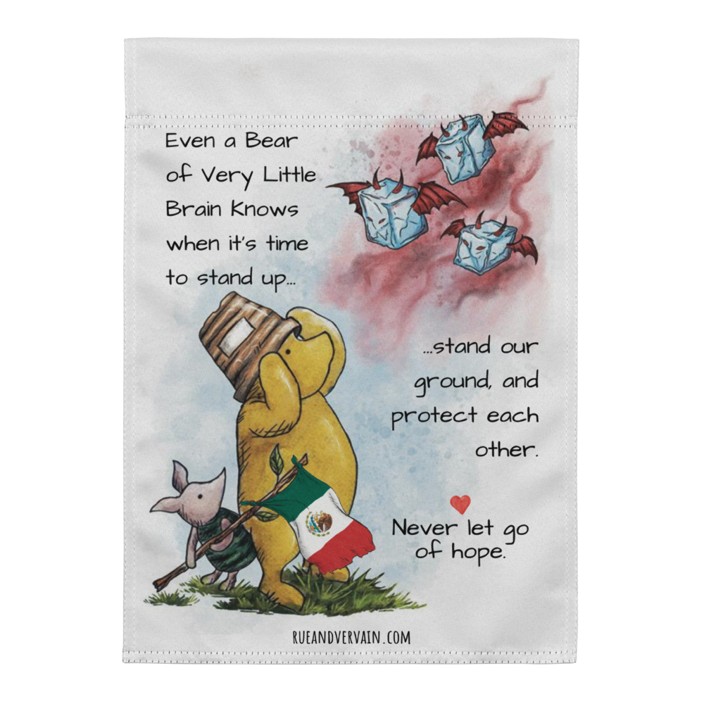 Pooh Ice Out Garden flag