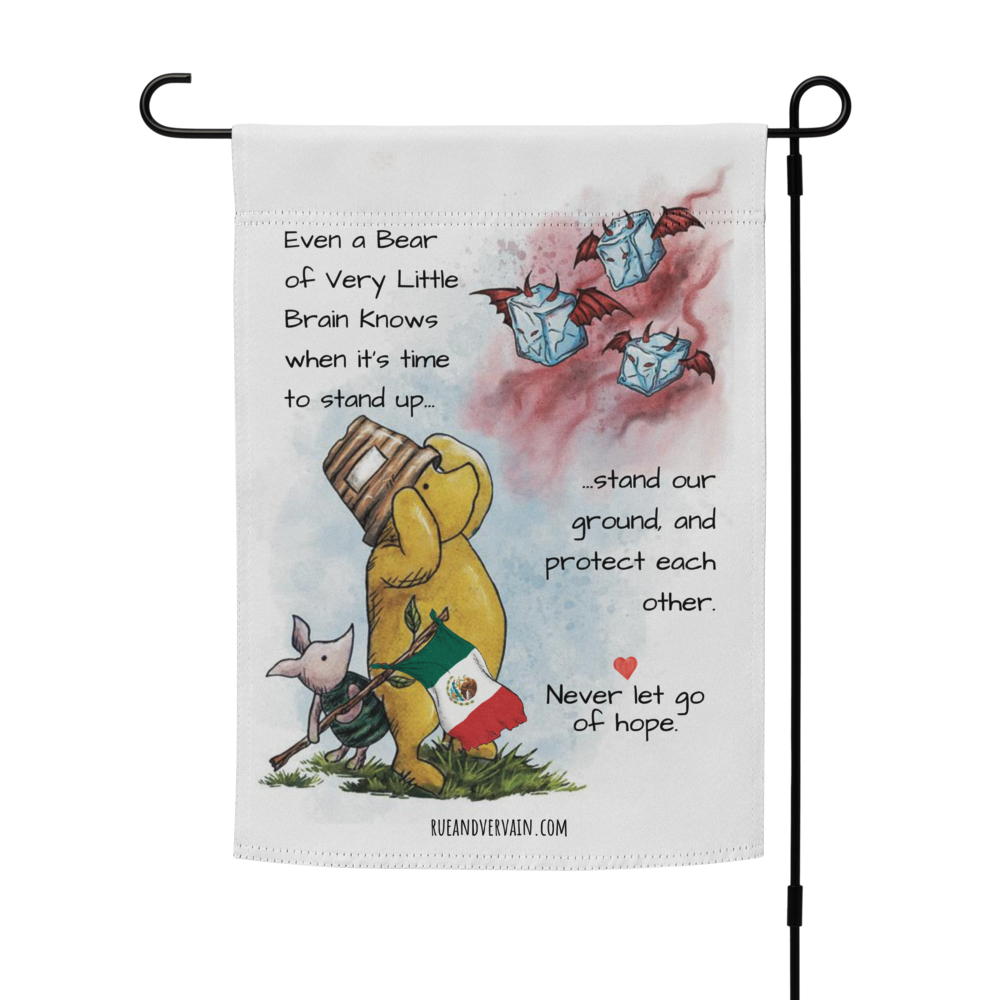 Pooh Ice Out Garden flag