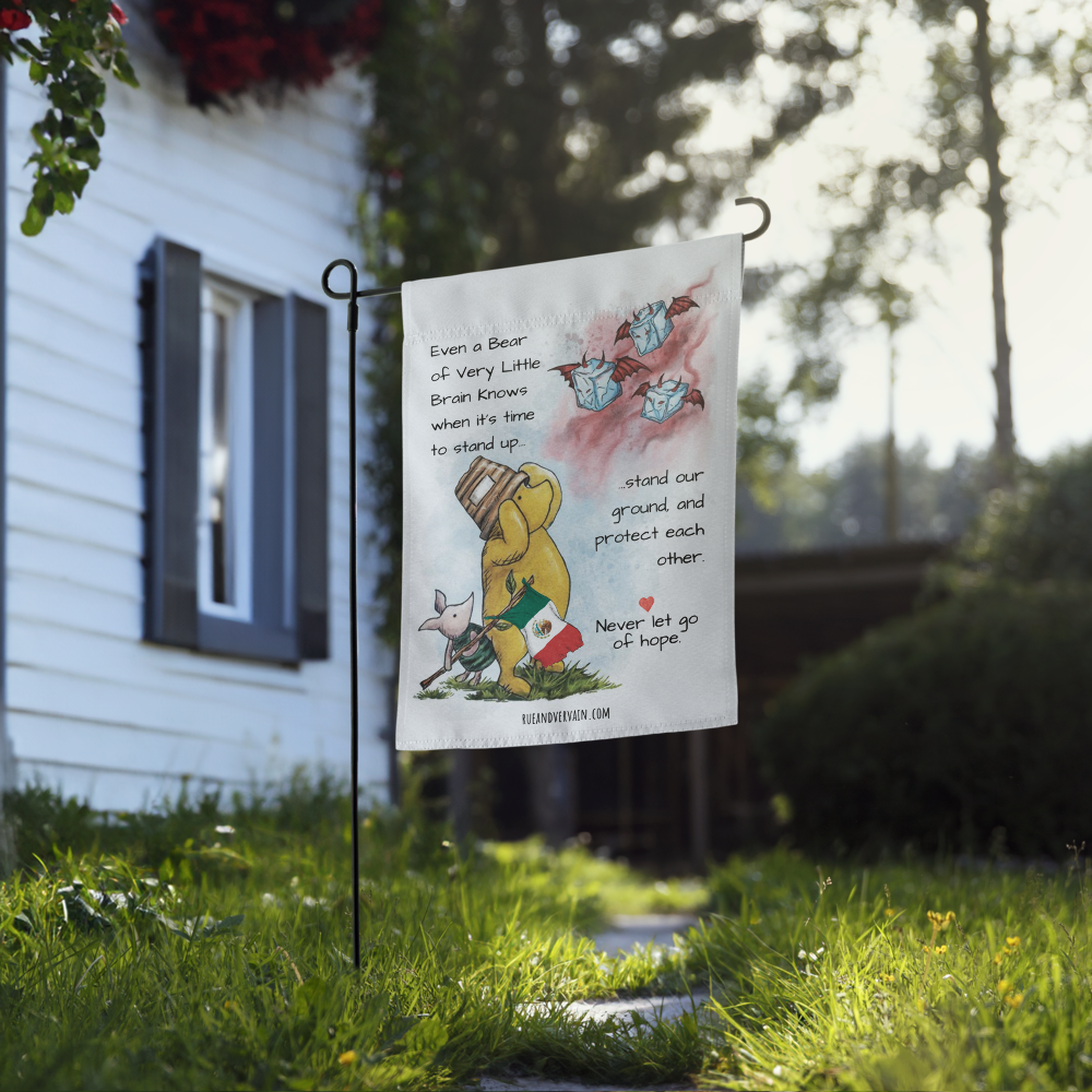 Pooh Ice Out Garden flag