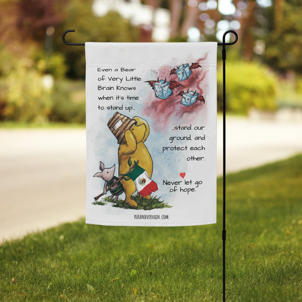 Pooh Ice Out Garden flag
