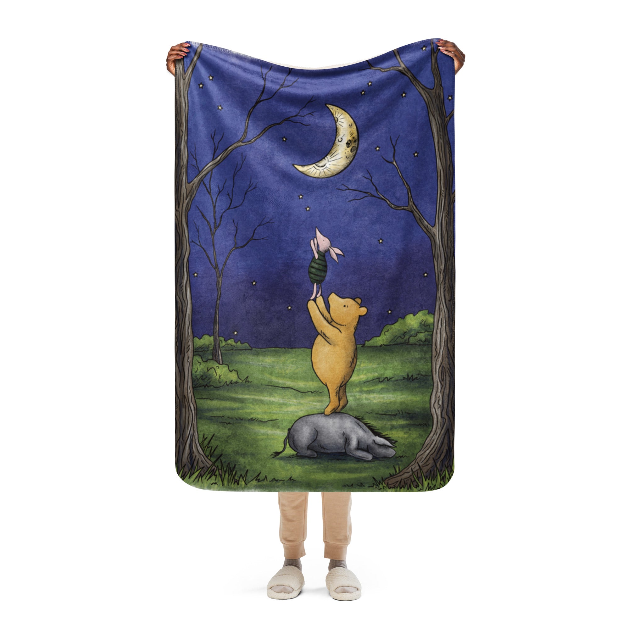 Reach for the Moon | Sherpa blanket