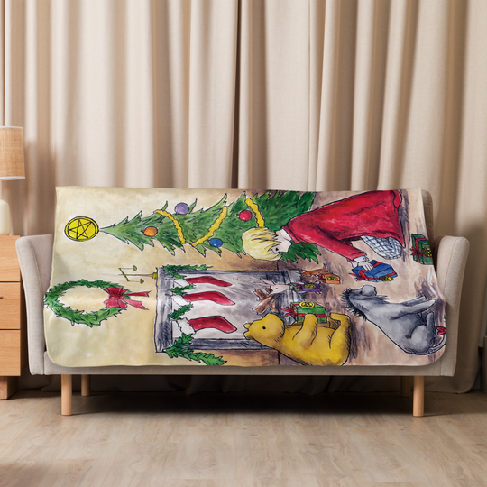 Six of Pentacles Holiday Sherpa blanket (50x60 inch)