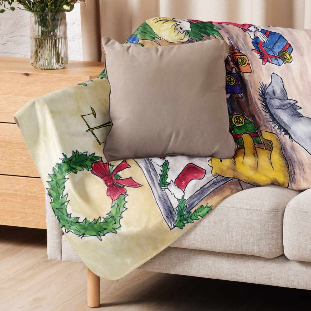 Six of Pentacles Holiday Sherpa blanket (50x60 inch)