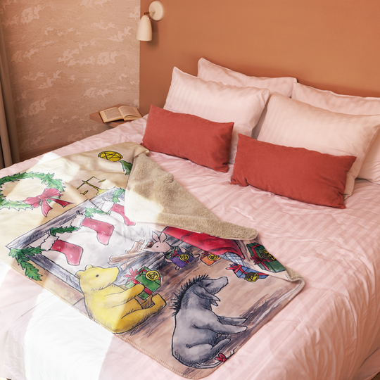 Six of Pentacles Holiday Sherpa blanket (50x60 inch)