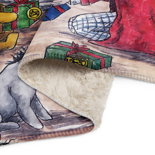 Six of Pentacles Holiday Sherpa blanket (50x60 inch)