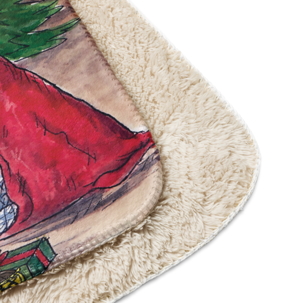 Six of Pentacles Holiday Sherpa blanket (50x60 inch)