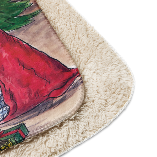 Six of Pentacles Holiday Sherpa blanket (50x60 inch)